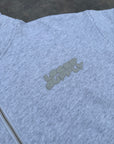 DOUBLE ZIP GREY HOODIE