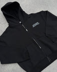 BLACK DOUBLE ZIP HOODIE