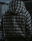 BLACK TARTAN PUFFER JACKET