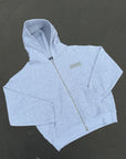 DOUBLE ZIP GREY HOODIE