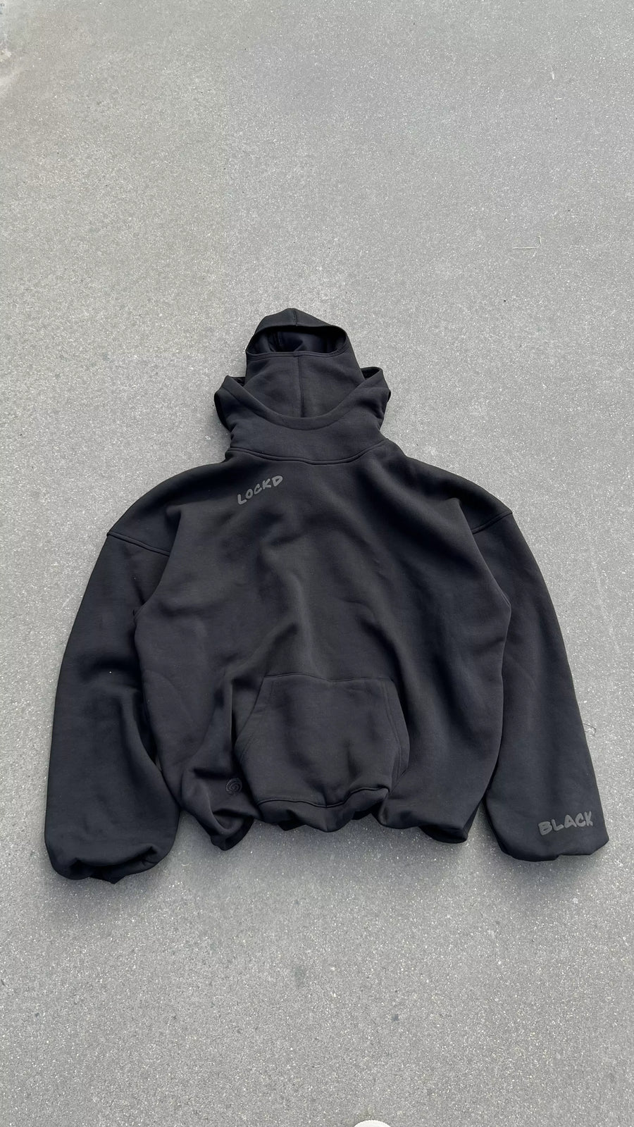 HOODIE CAGOULE BLACK ULTRA OVERISZE