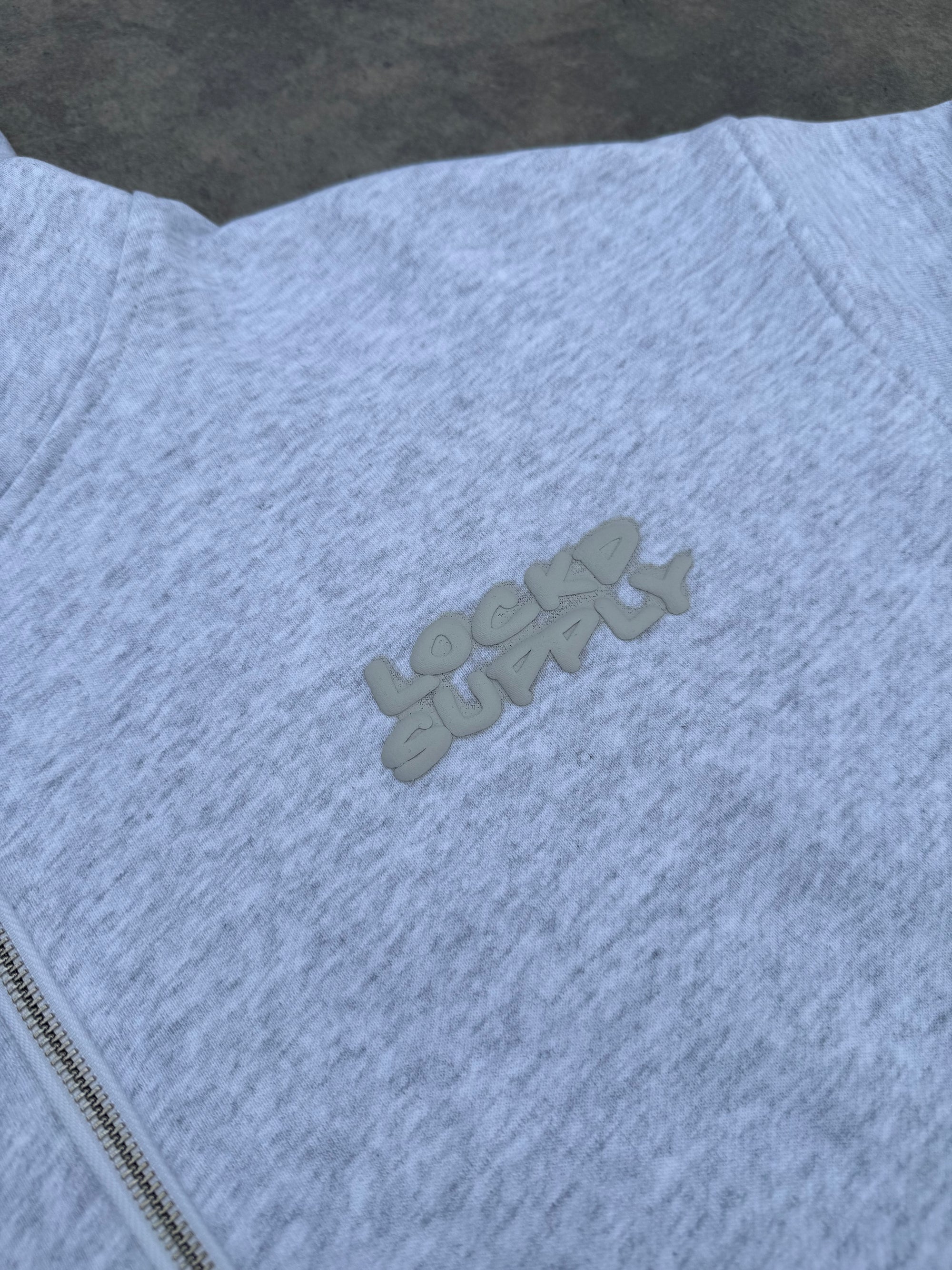 DOUBLE ZIP GREY HOODIE