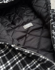 BLACK TARTAN PUFFER JACKET