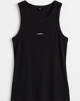BLACK RIBBED TANK