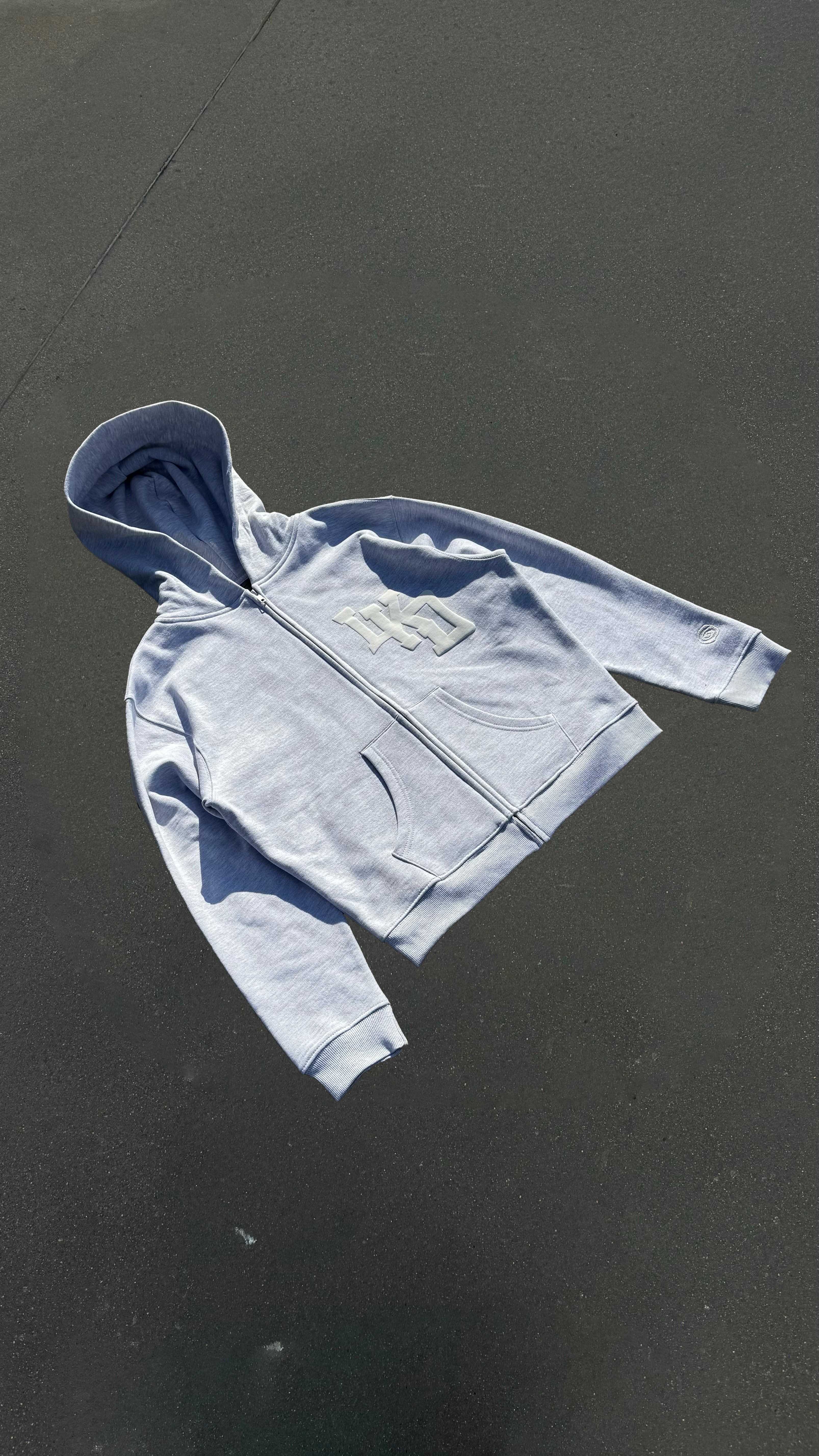 GRAY HOODIE ZIP BOXY FIT LOCKD