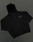 BLACK DOUBLE ZIP HOODIE